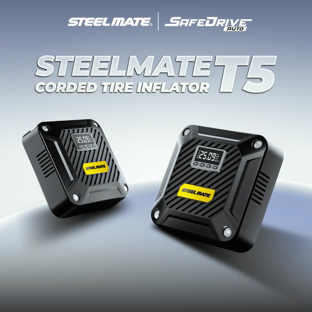 Car Tyre Inflator STEELMATE T5 Portable Air Compressor 35L/Min Auto Stop Digital Display