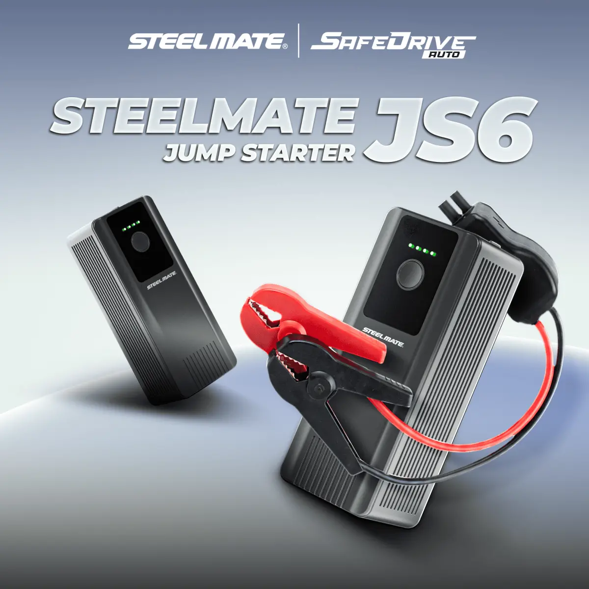 STEELMATE JS6 Portable Car Jump Starter 600A 6000mAh Emergency Power Booster for 3.0L Petrol Vehicles